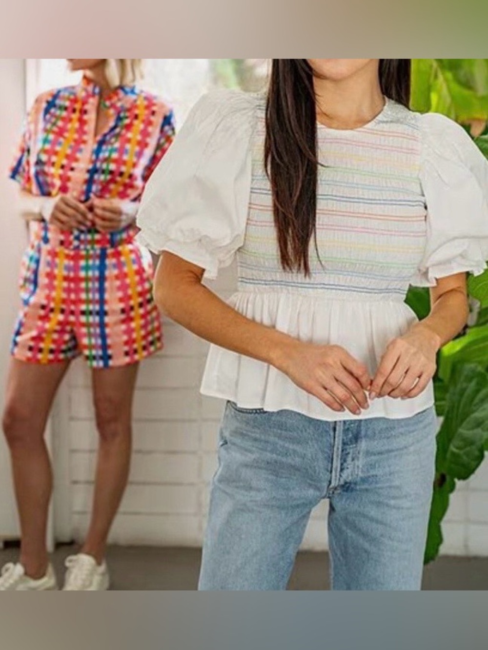 Crosby by Mollie Burch Rainbow Smocked Top